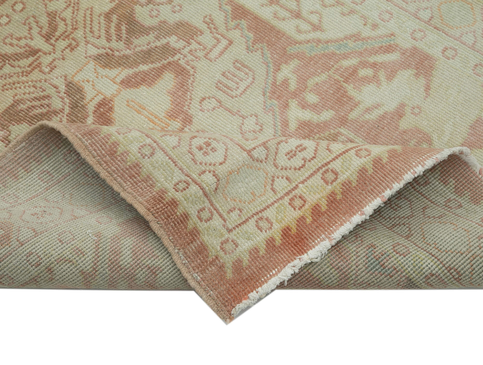 Handmade Wool Area Rug – Tebriz Classic Beige Cotton Wool Rug 3'1''x9'10''