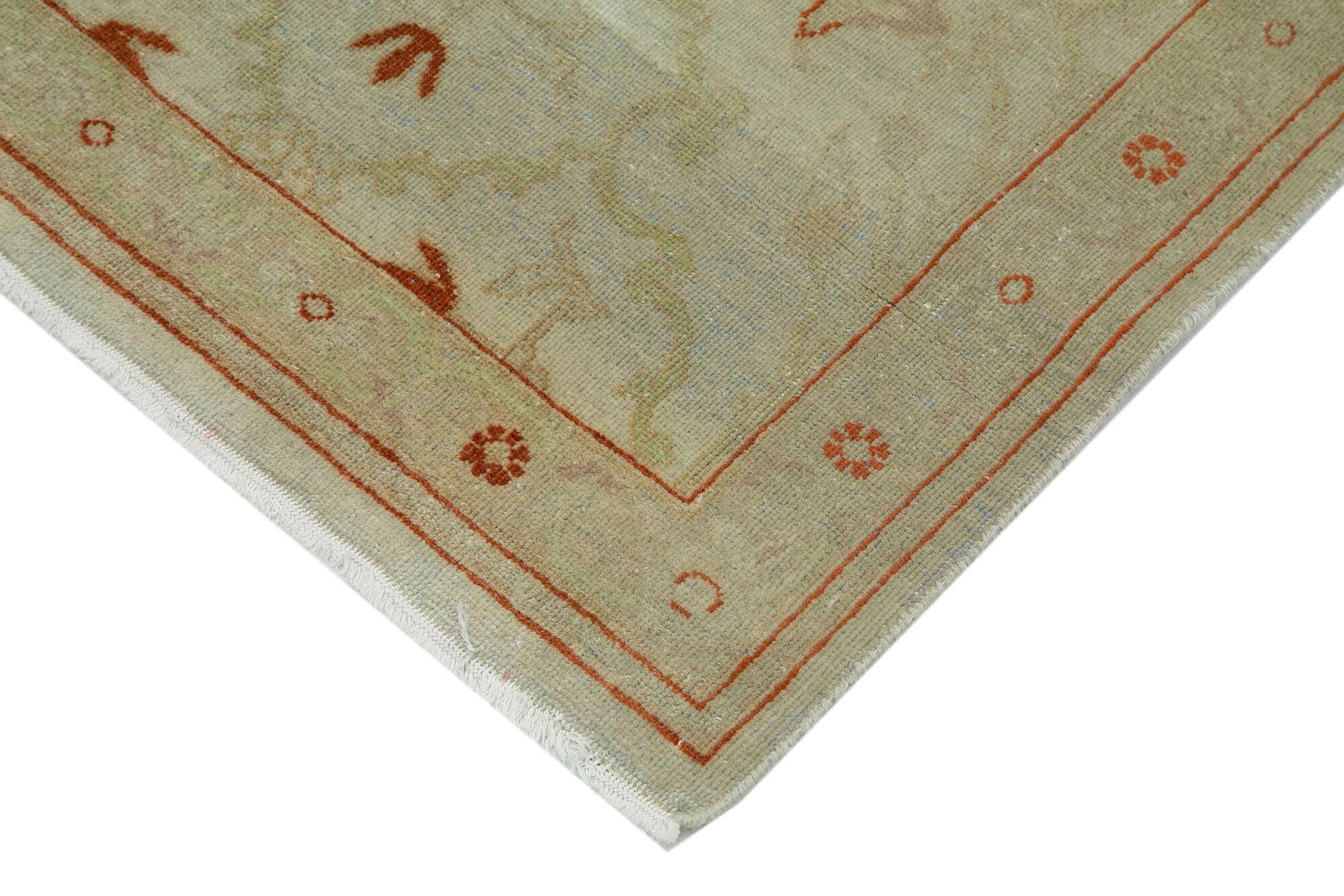 Handmade Wool Area Rug – Tebriz Beige Vintage Turkish Rug 2'7''x10'2'' Classic Cotton