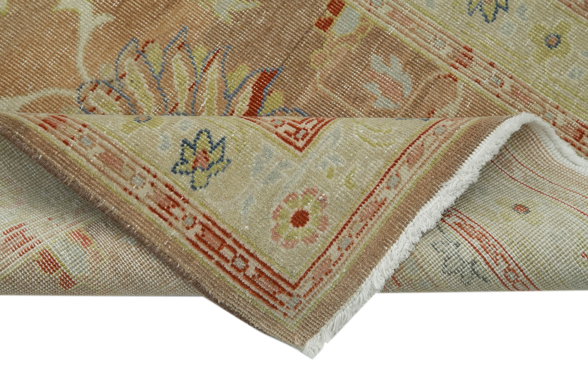 Handmade Wool Area Rug – Classic Beige Turkish Hand Knotted Carpet 2'6''x13'5''