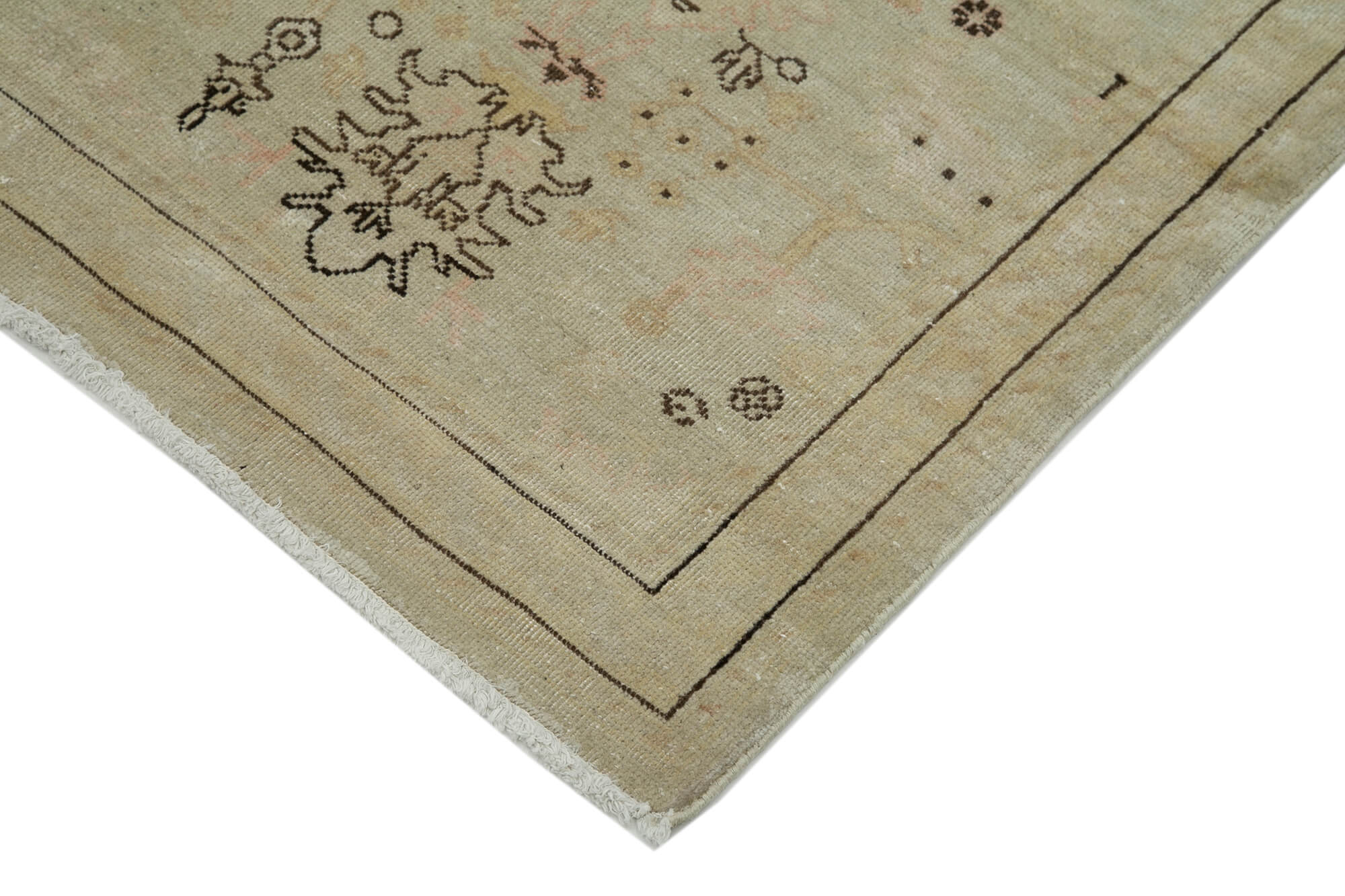 Handmade Wool Area Rug – Tebriz Beige Classic Cotton Rug 2'10''x11'11'' Durable Floor Covering