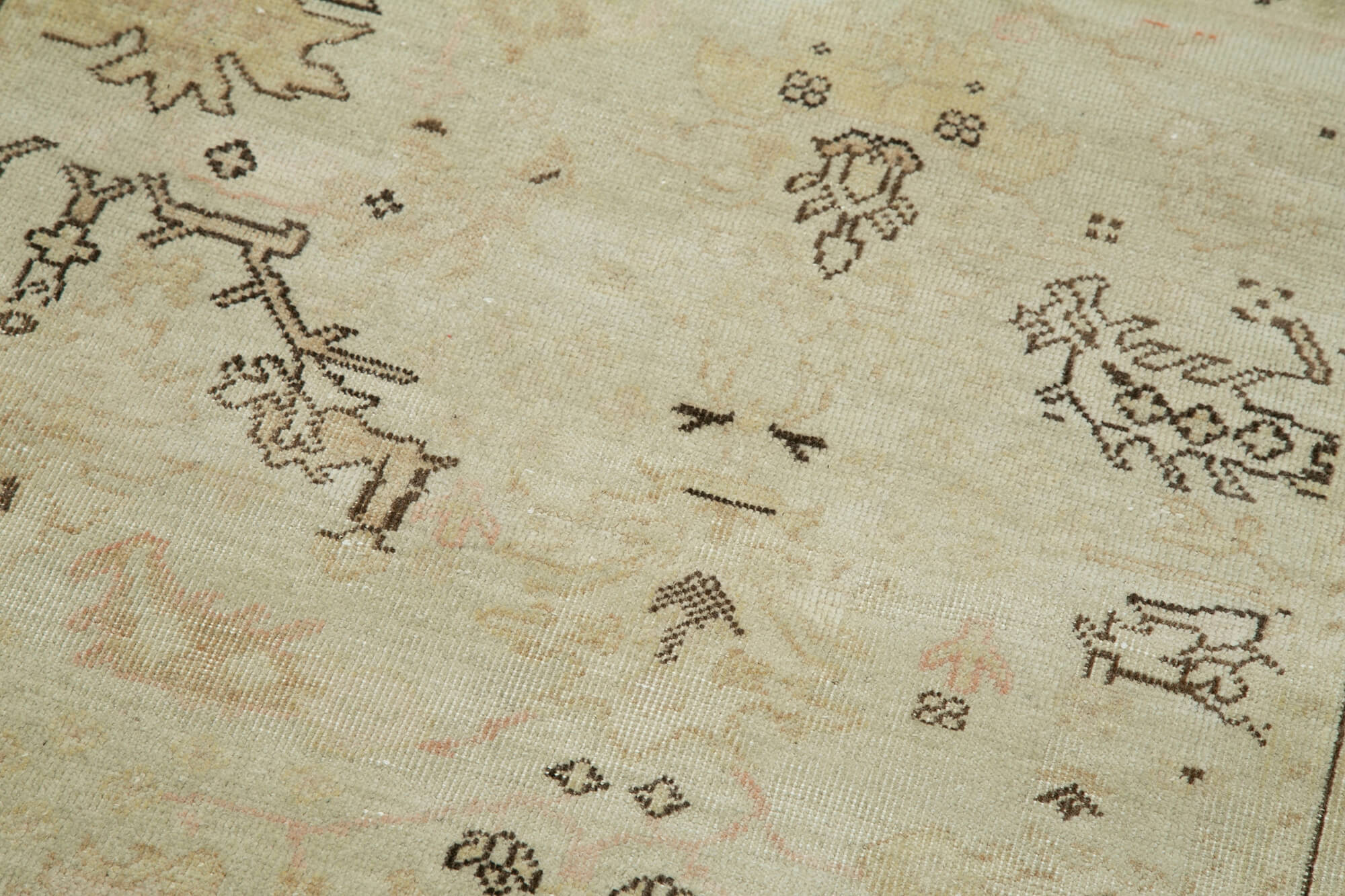 Handmade Wool Area Rug – Tebriz Beige Classic Cotton Rug 2'10''x11'11'' Durable Floor Covering