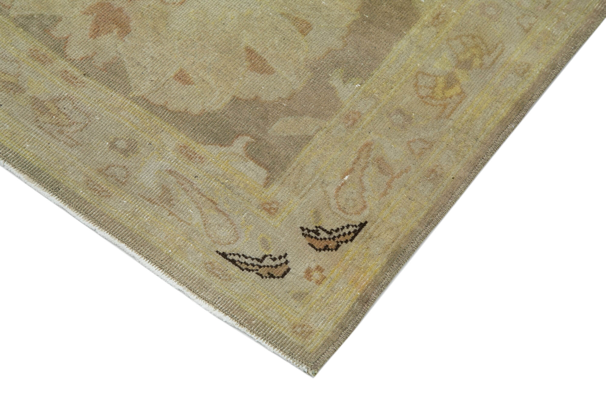 Handmade Wool Area Rug – Tebriz Classic Beige Cotton Wool Blend Carpet 2'11''x11'10''