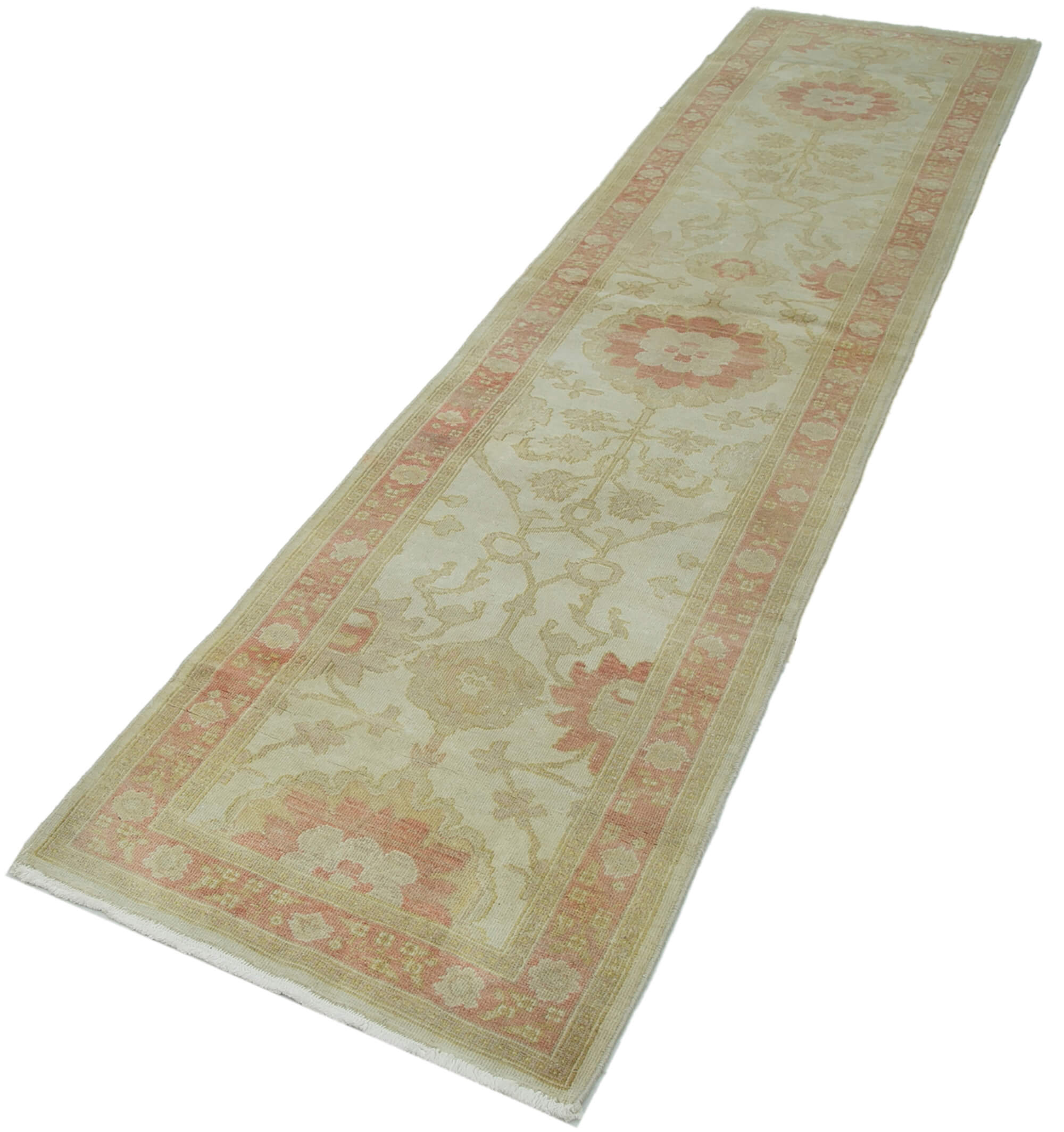 Handmade Cotton Wool Rug | Vintage Wool Carpet – Durable Cotton Rug 2'4'' x 9'11''