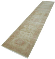 Handmade Wool Area Rug – Classic Beige Carpet Long Runner 2'6'' x 13'3''