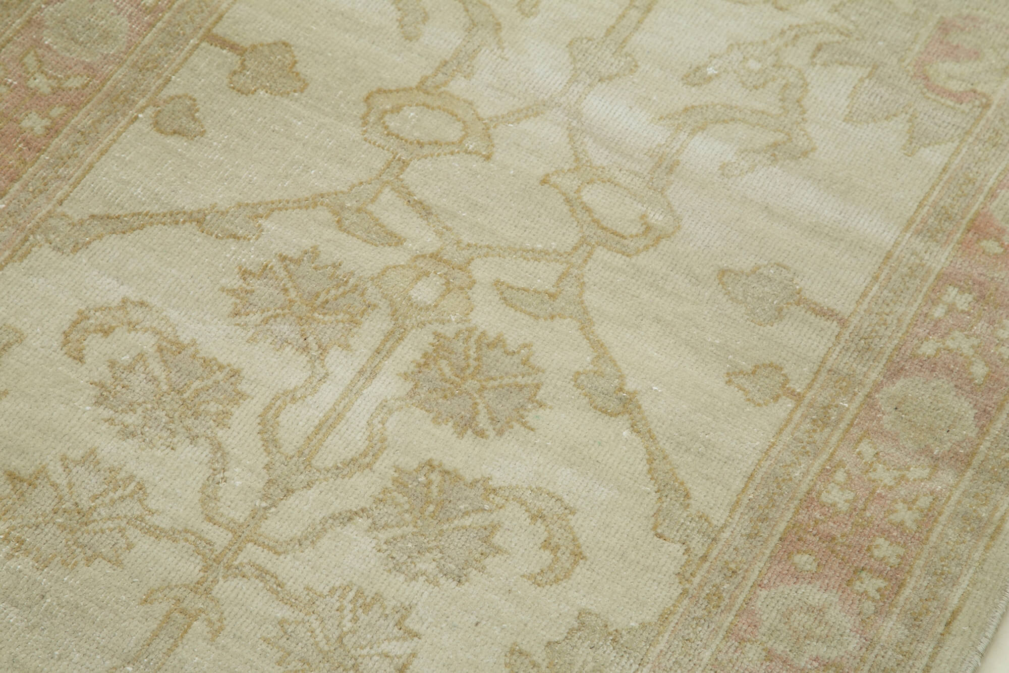 Handmade Wool Area Rug – Classic Beige Carpet Long Runner 2'6'' x 13'3''