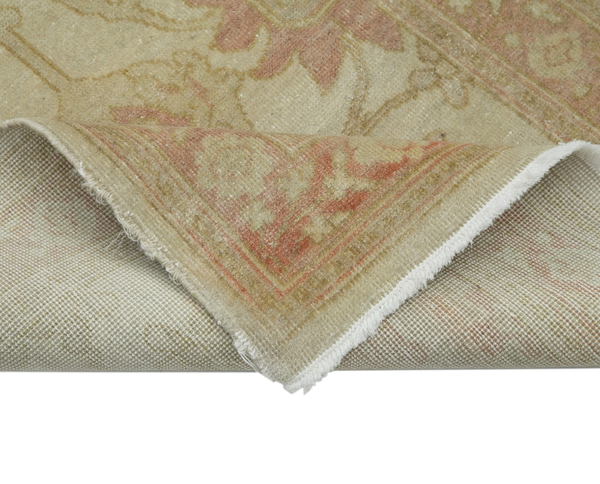 Handmade Wool Area Rug – Classic Beige Carpet Long Runner 2'6'' x 13'3''