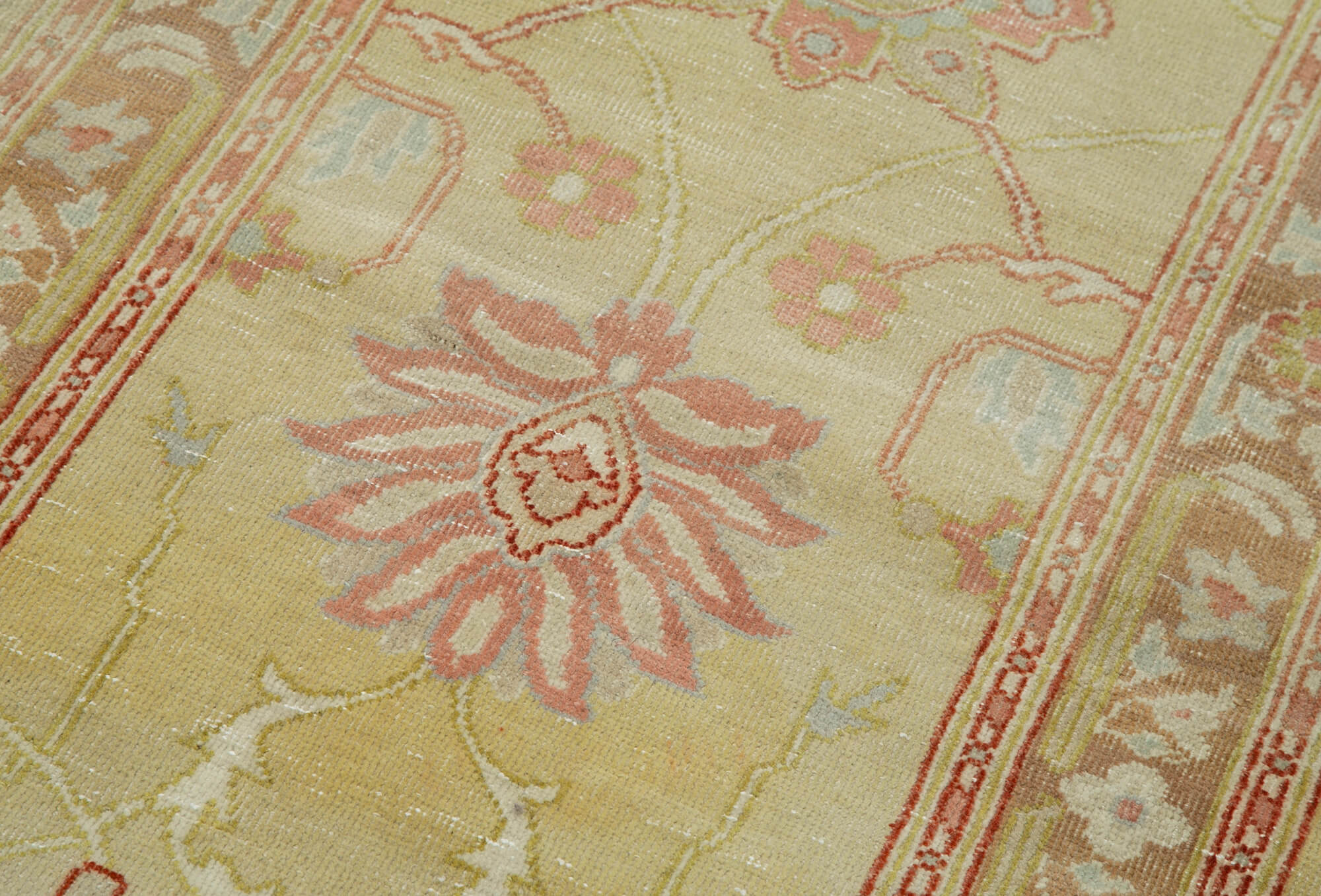 Handmade Wool Area Rug – Classic Cotton Rug Beige Runner 2'4''x13'7''