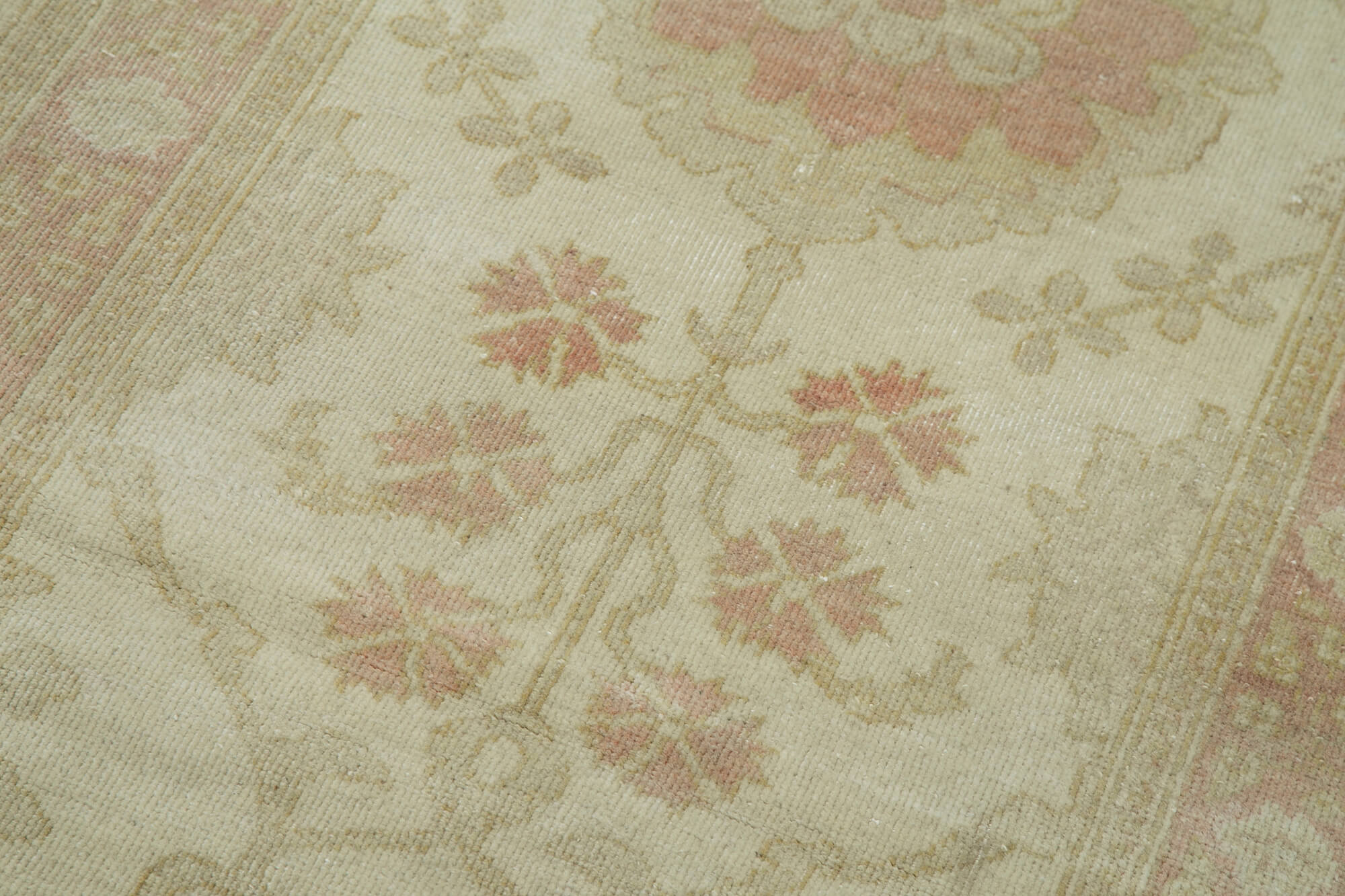 Handmade Wool Area Rug – Vintage Turkish Carpet Long Runner 2'7''x13'7'' Beige