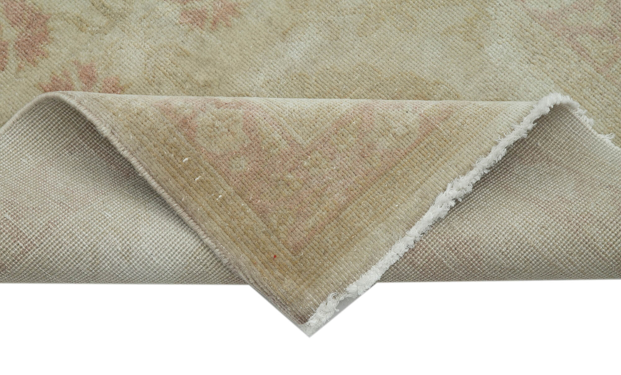 Handmade Wool Area Rug – Vintage Turkish Carpet Long Runner 2'7''x13'7'' Beige