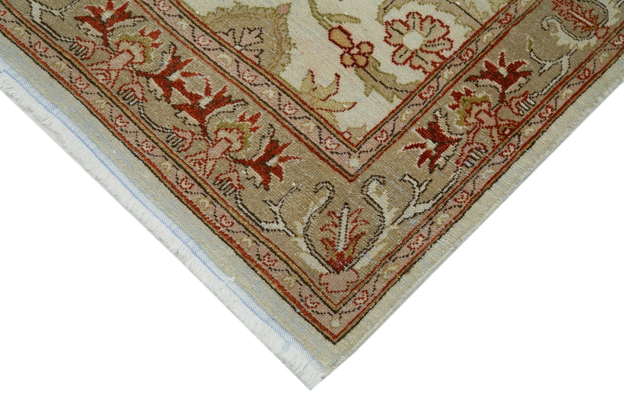 Handmade Wool Area Rug – Classic Beige Carpet, Turkish Vintage Rug 2'6''x11'8''