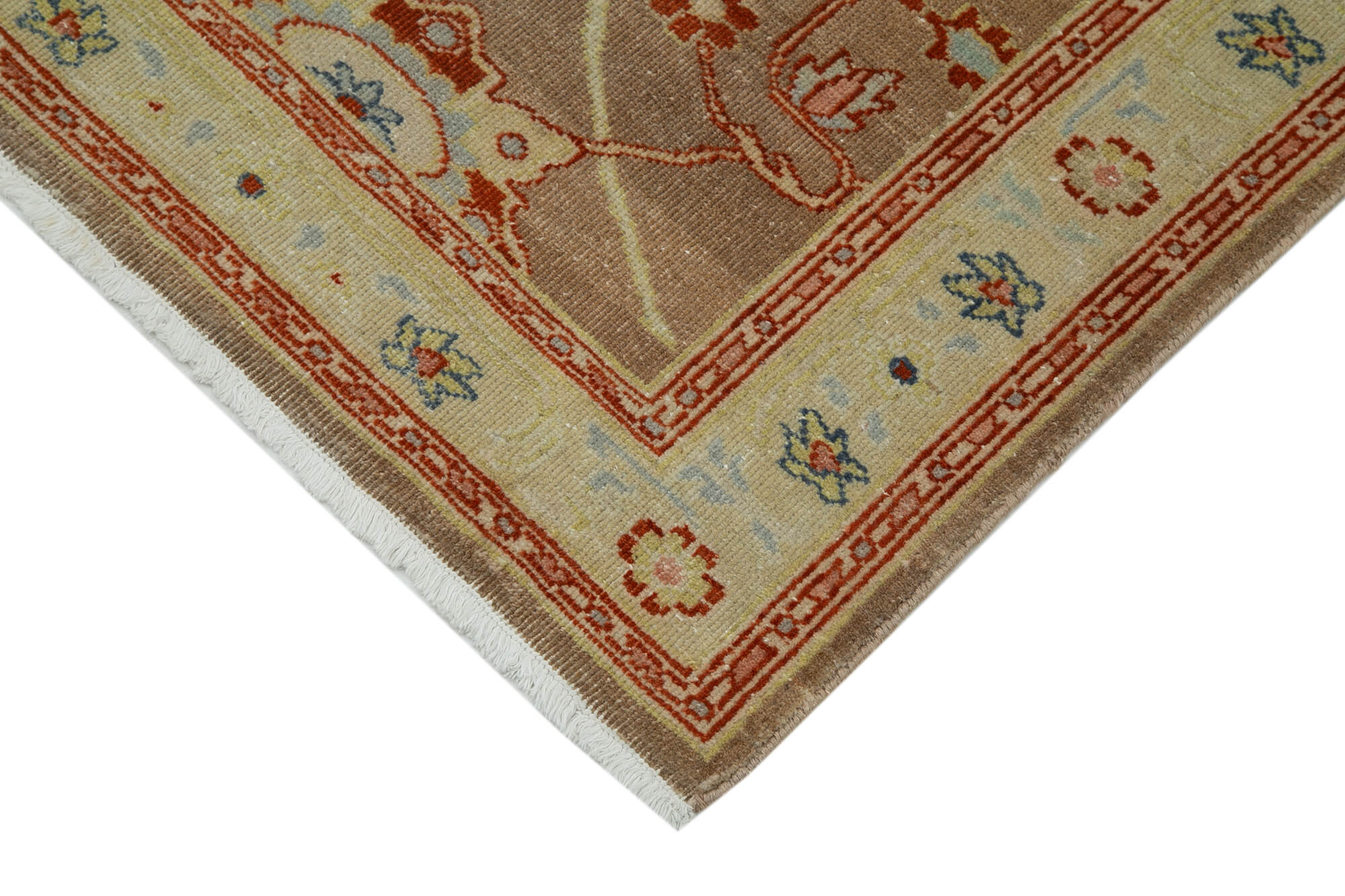 Handmade Wool Area Rug | Tebriz Classic Beige Cotton & Wool Runner 2'6''x13'5''