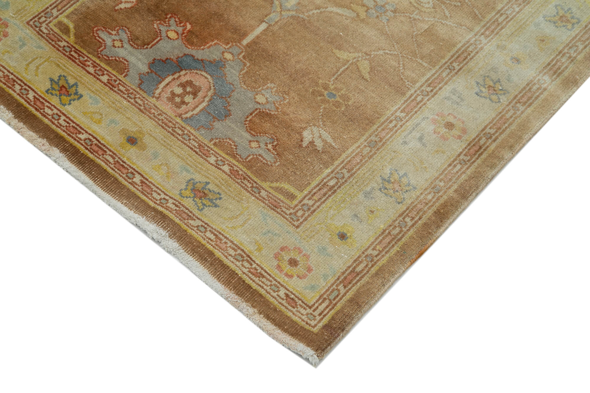 Handmade Wool Area Rug - Tebriz Classic Beige Cotton Wool Rug 2'6'' x 13'7''