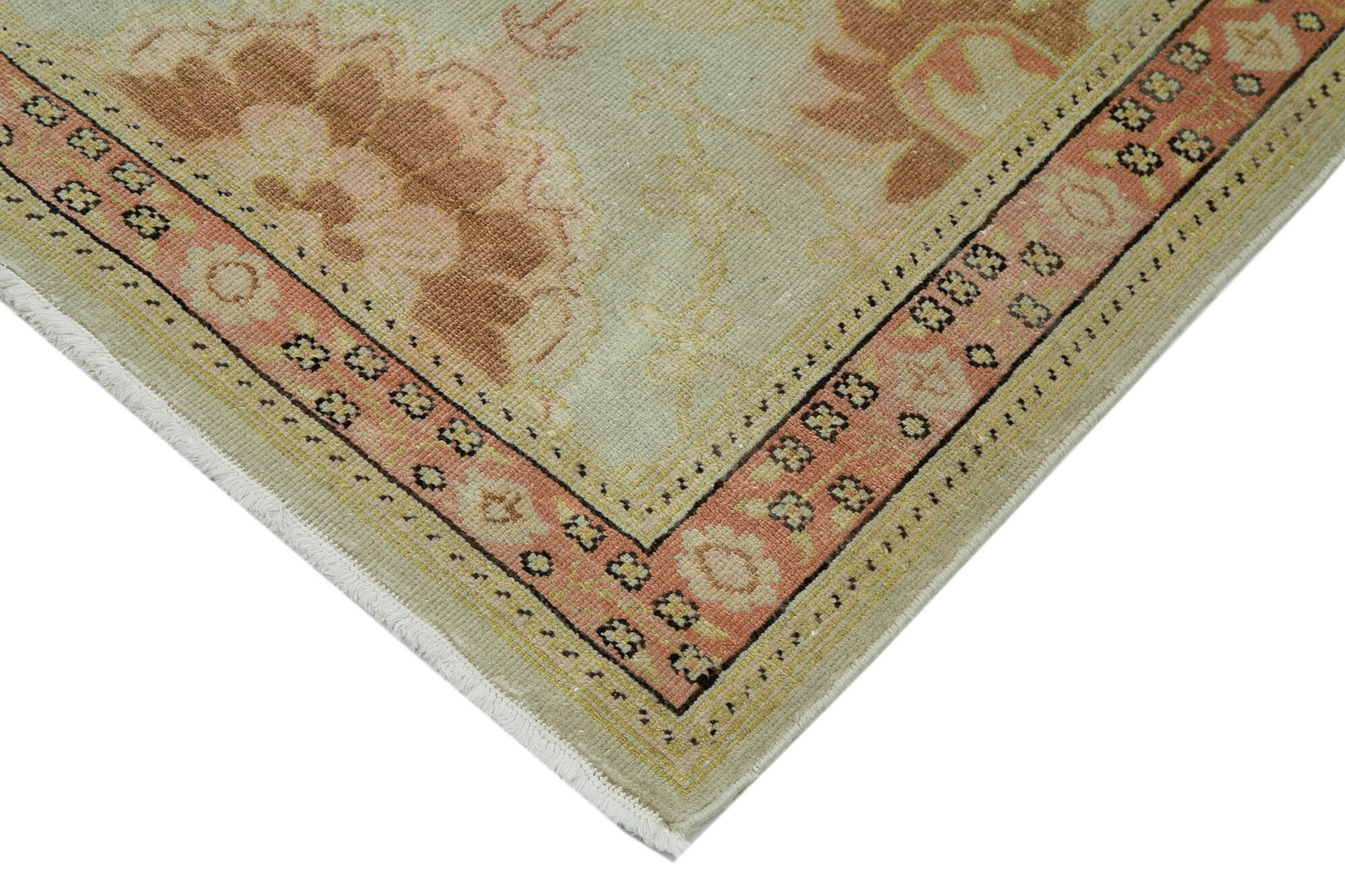 Handmade Wool Area Rug - Tebriz Classic Cotton Wool Turkish Runner 2'7''x13'9''