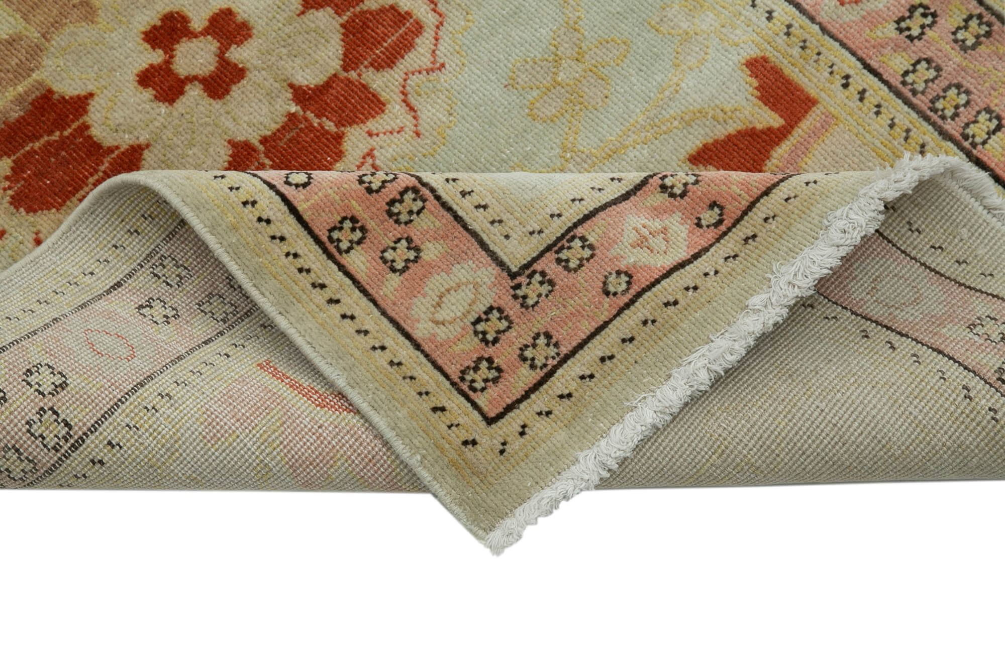 Handmade Wool Area Rug - Tebriz Classic Cotton Wool Turkish Runner 2'7''x13'9''