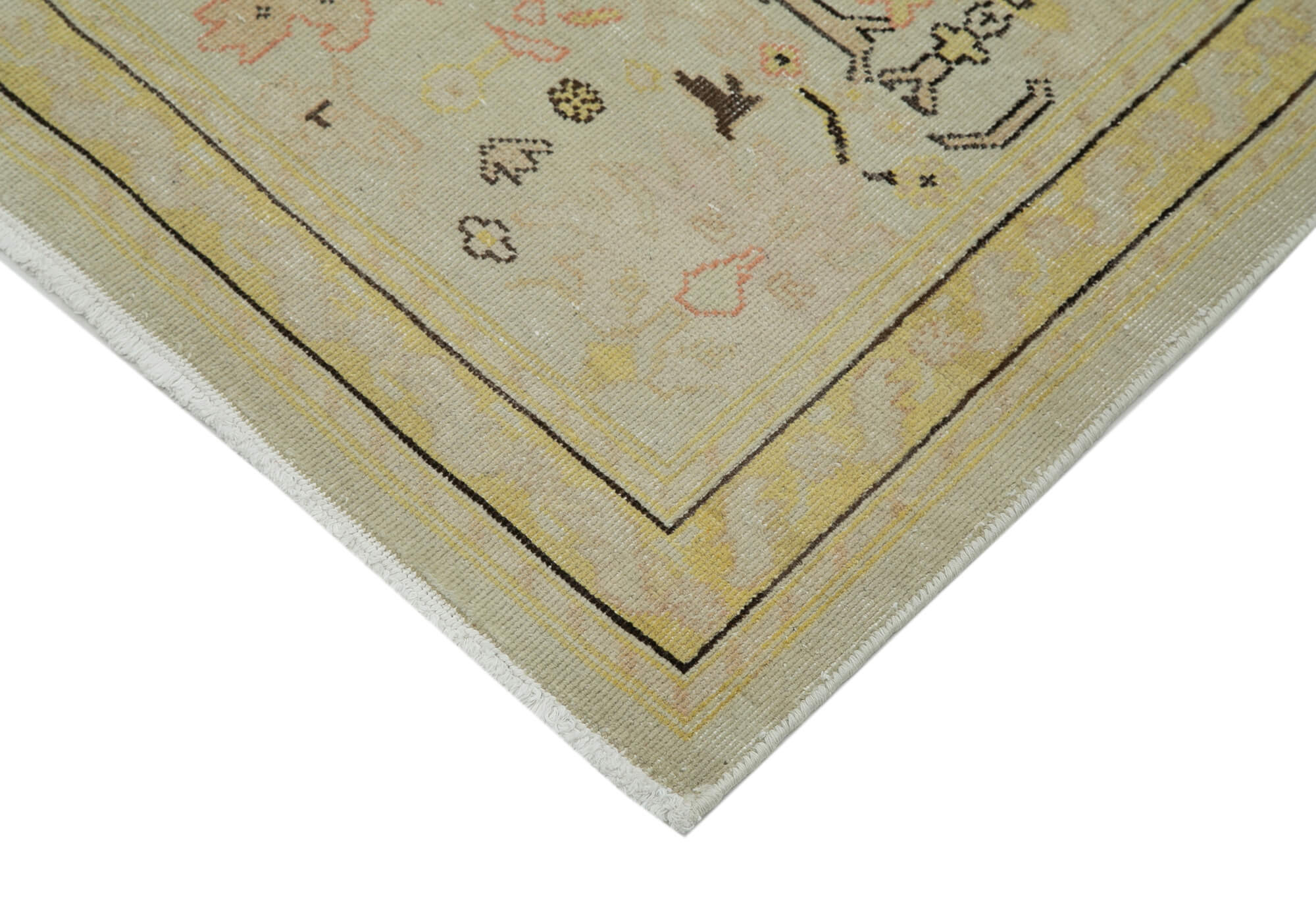 Handmade Wool Area Rug – Vintage Turkish Carpet | Classic Cotton Rug 2'11'' x 11'11''