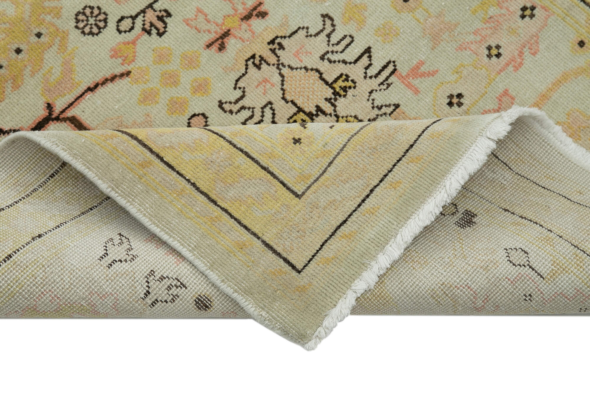 Handmade Wool Area Rug – Vintage Turkish Carpet | Classic Cotton Rug 2'11'' x 11'11''