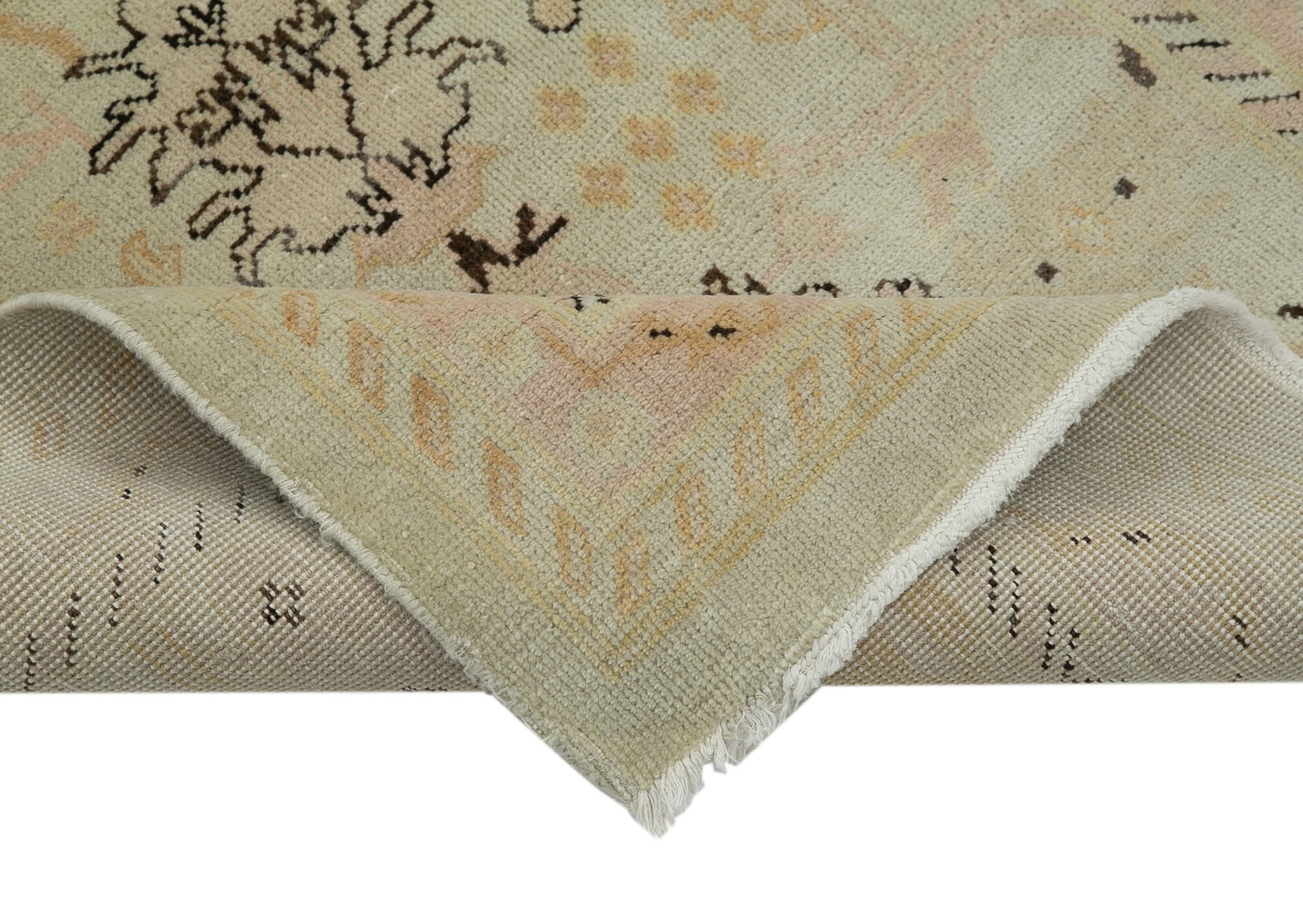 Handmade Wool Area Rug – Tebriz Beige Classic Style Runner 2'7''x10'1''