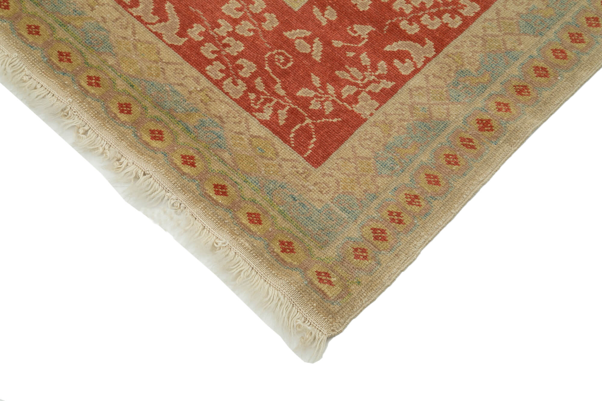 Handmade Wool Area Rug – Classic Beige Rug Cotton Wool Durable Carpet 5'8''x8'4''
