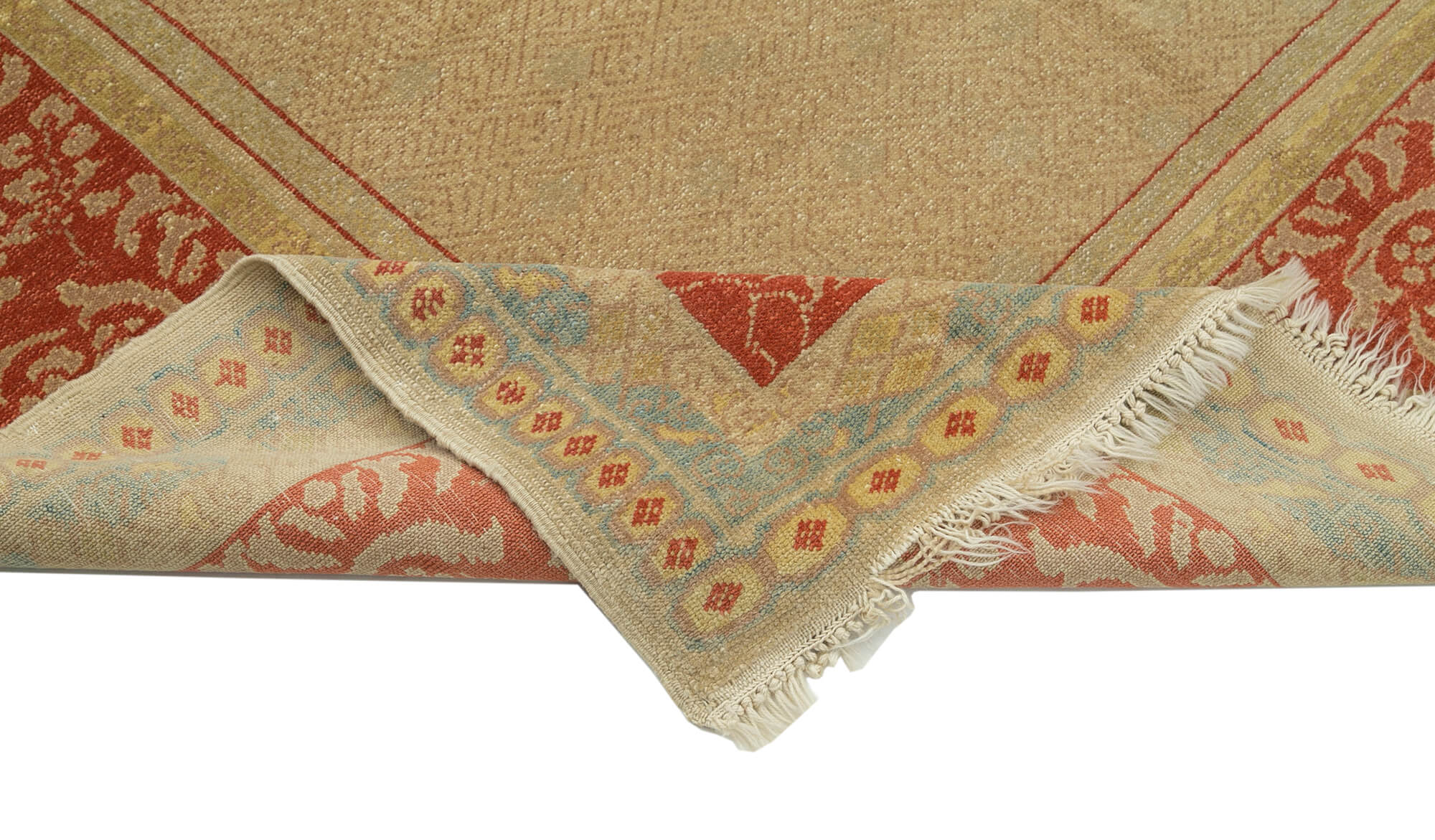 Handmade Wool Area Rug – Classic Beige Rug Cotton Wool Durable Carpet 5'8''x8'4''