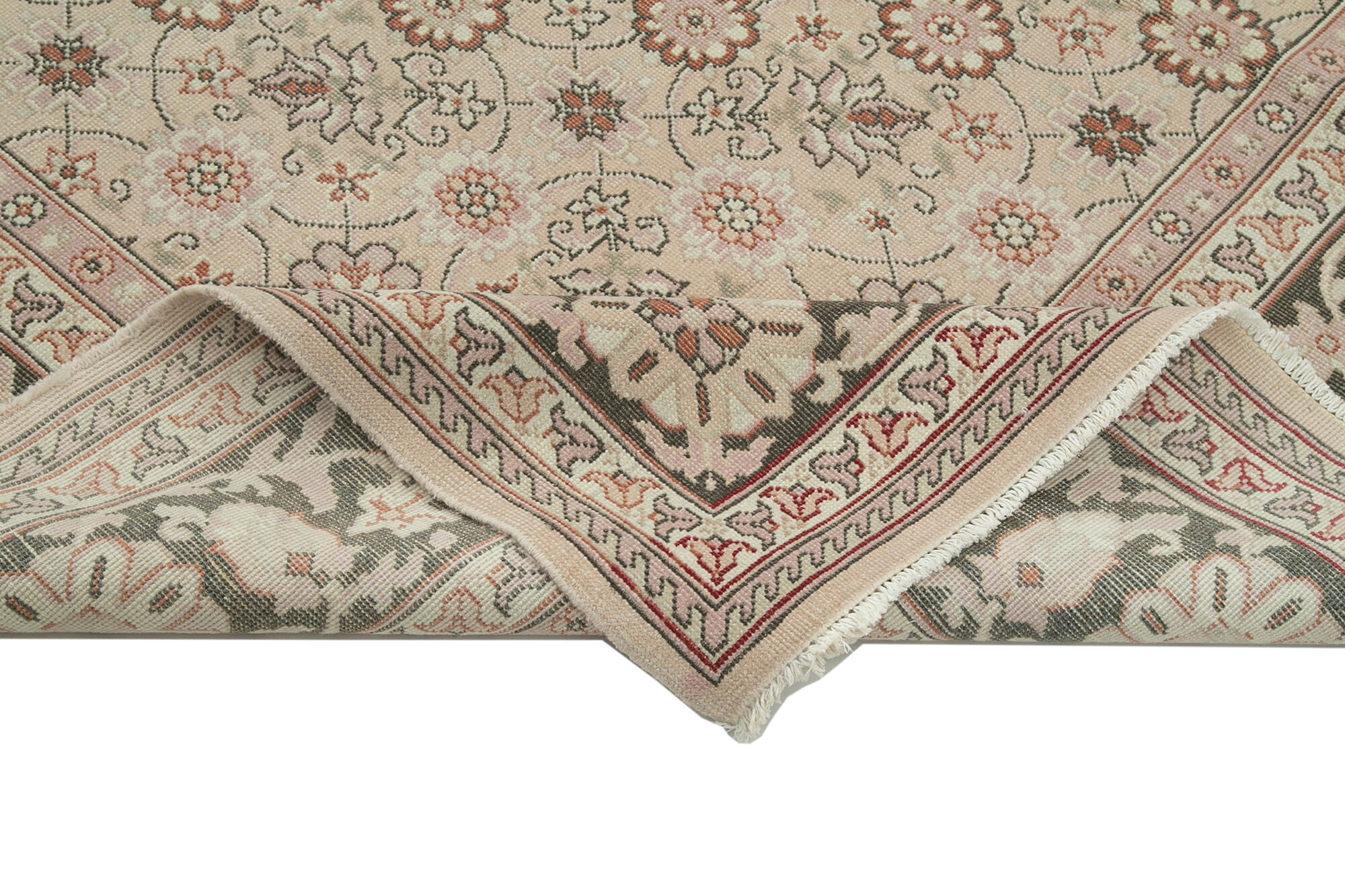 Handmade Wool Area Rug – Tebriz Grey Classic Cotton Rug 7'2''x10'6'' by Agacan