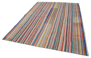 Handmade Patchwork Rug - Kirk Yama Grey Cotton Wool 7x10 Feet Carpet