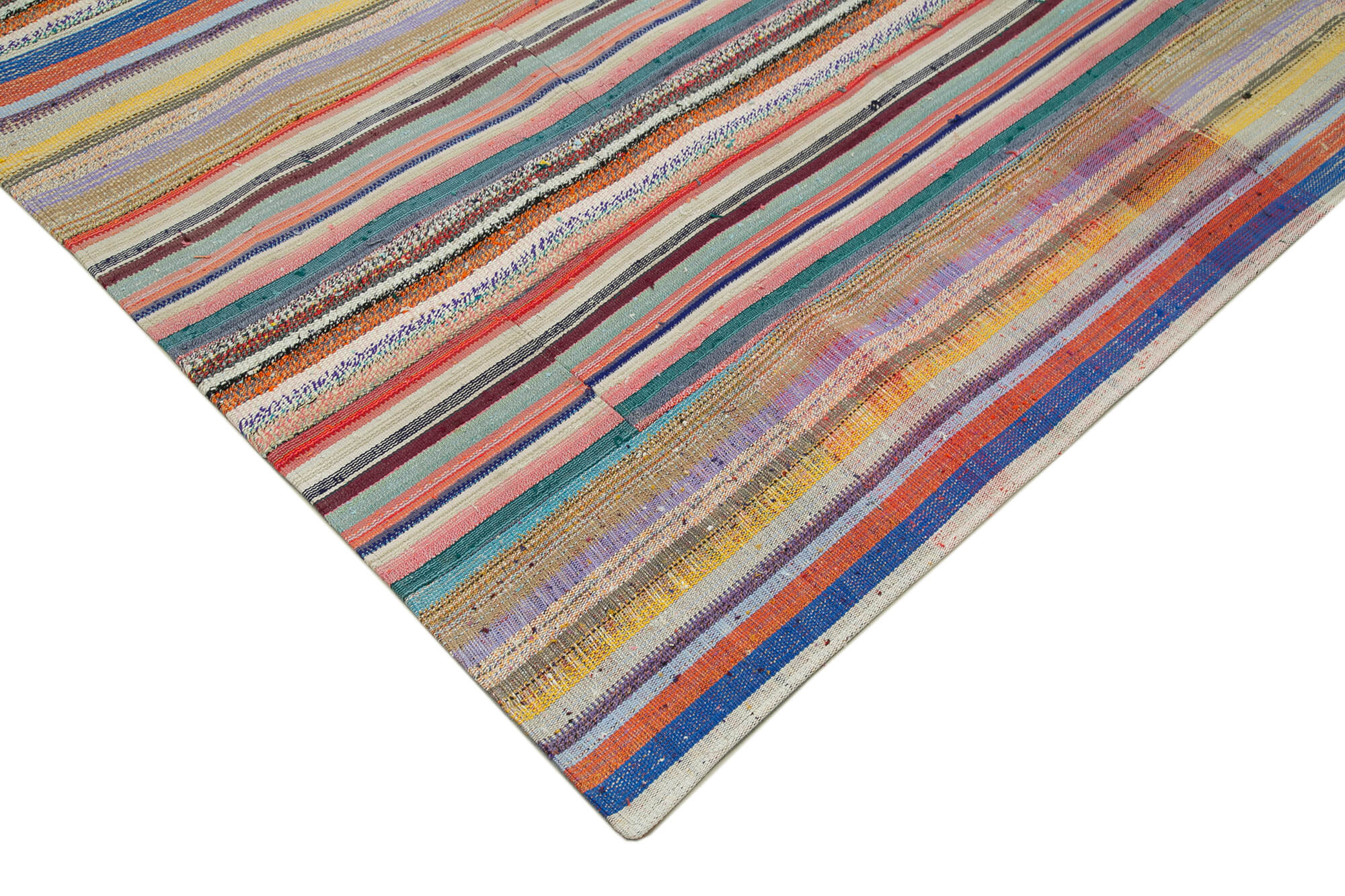 Handmade Patchwork Rug - Kirk Yama Grey Cotton Wool 7x10 Feet Carpet