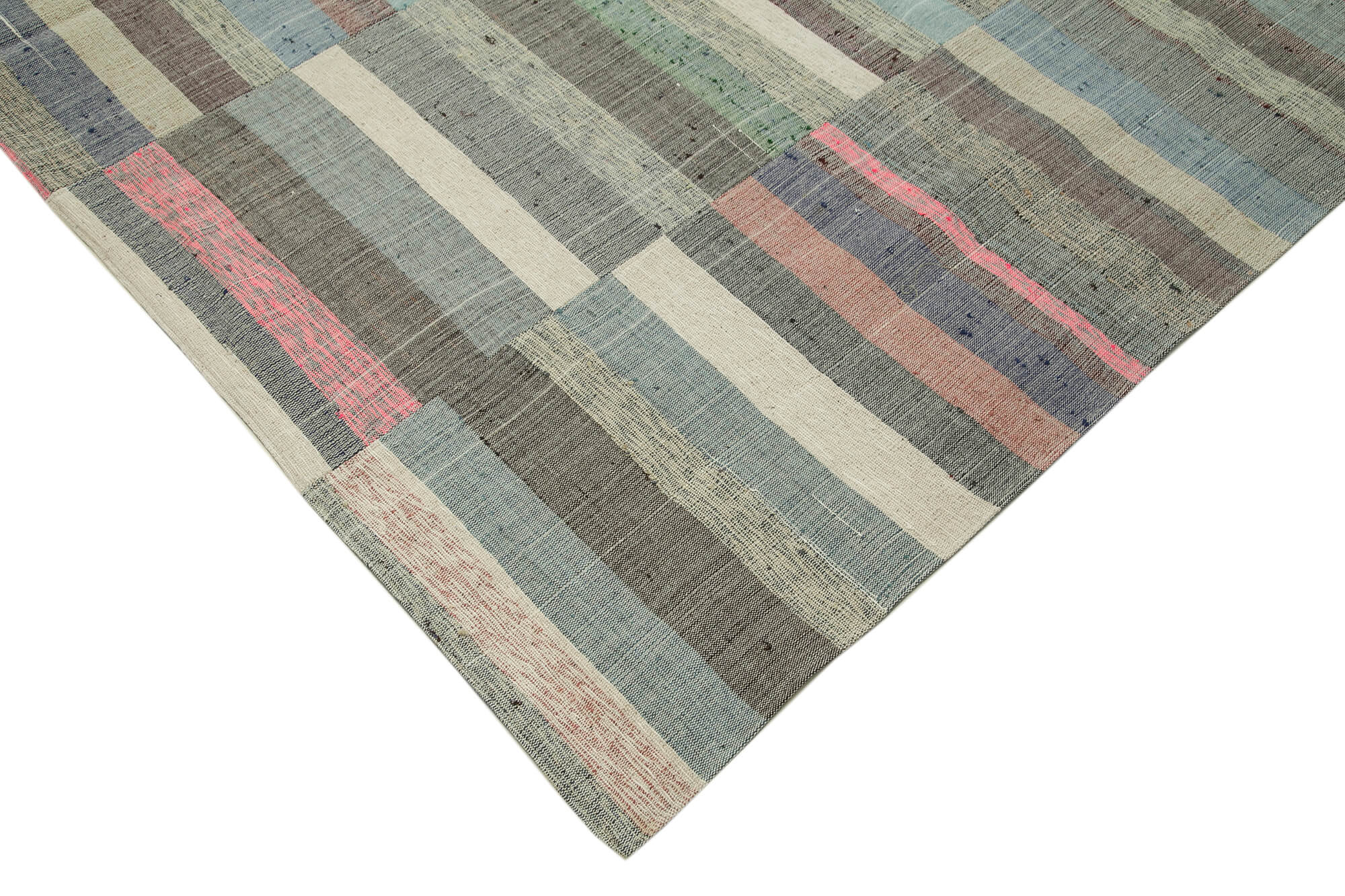 Handmade Patchwork Rug - Kirk Yama Grey Cotton Wool Area Rug 9'9''x11'11''