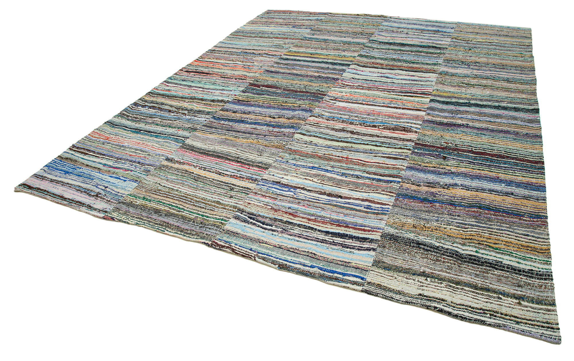 Handmade Patchwork Rug - Kirk Yama Grey Area Rug 9'2''x11'8'' Cotton Wool