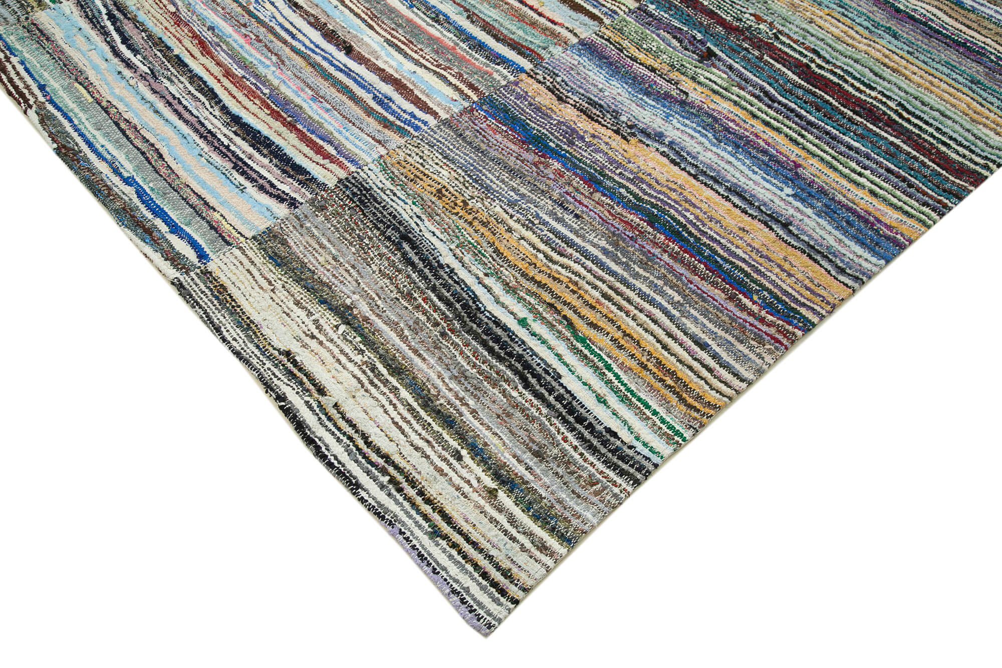 Handmade Patchwork Rug - Kirk Yama Grey Area Rug 9'2''x11'8'' Cotton Wool