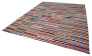 Handmade Wool Area Rug | Grey Patchwork Style Cotton Wool Carpet 12'x15'