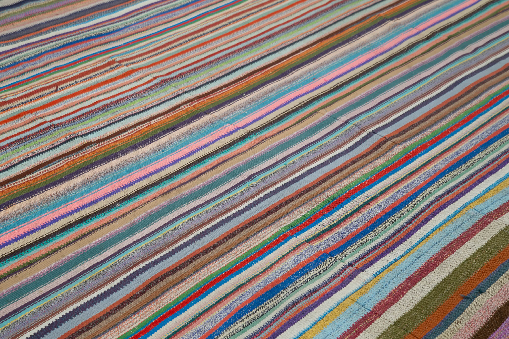 Handmade Wool Area Rug - Kirk Yama Grey Patchwork Cotton Wool Carpet 12'x16'