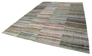 Handmade Patchwork Rug – Kirk Yama Grey Cotton Wool Vintage Area Carpet 9'1"x12'8"