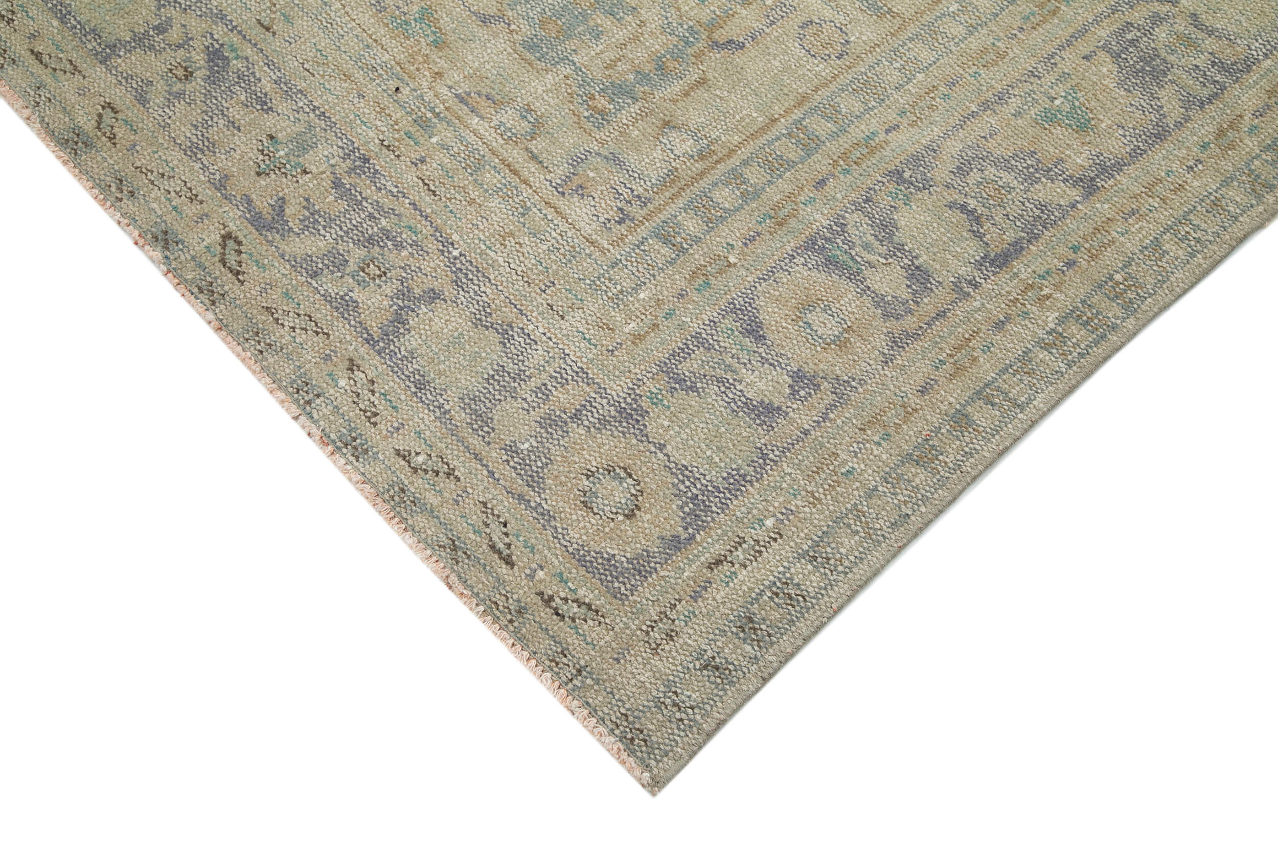 Handmade Vintage Area Rug – Overdyed Wool Rug | Cotton Wool Carpet 6'11''x10'4''