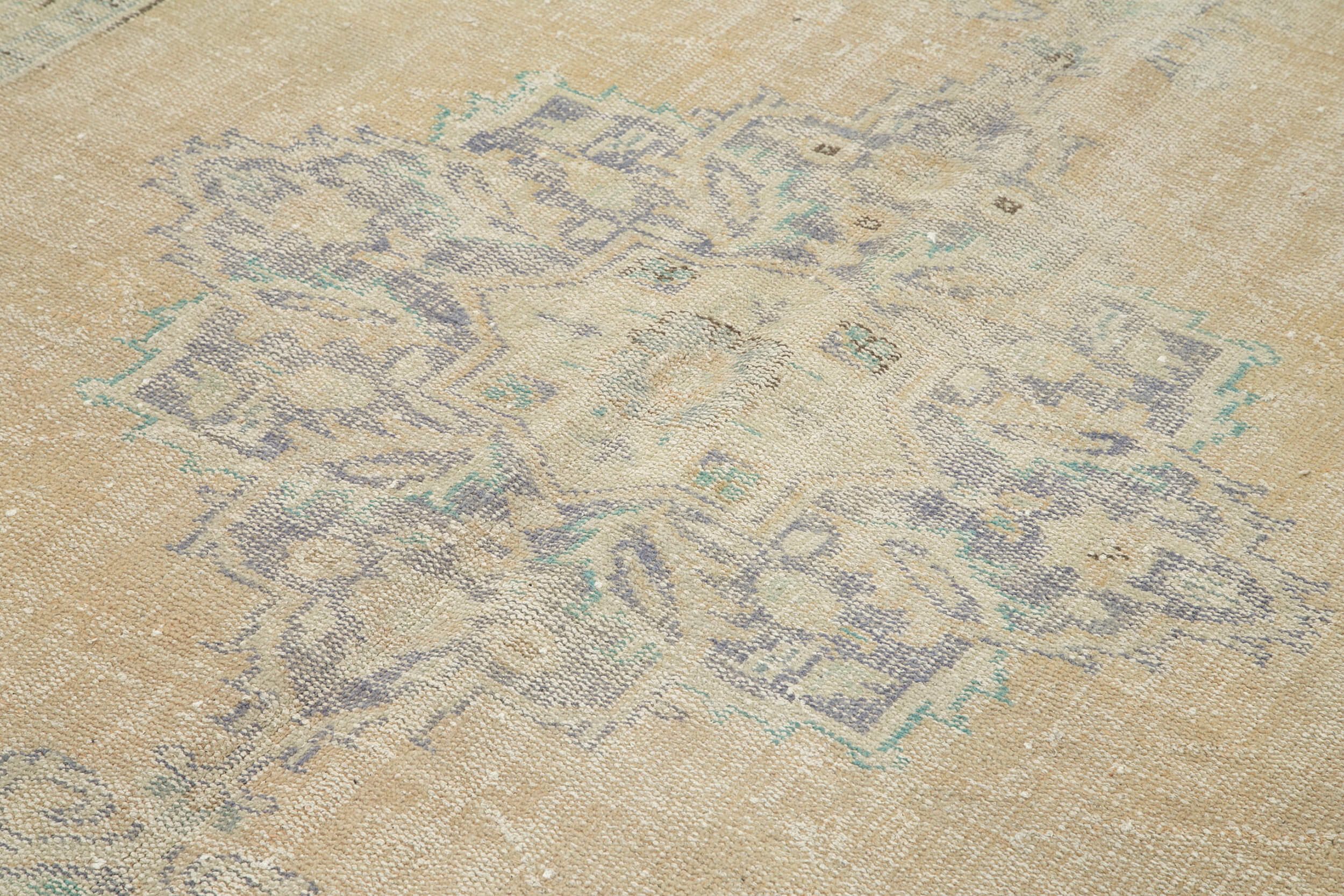 Handmade Vintage Area Rug – Overdyed Wool Rug | Cotton Wool Carpet 6'11''x10'4''