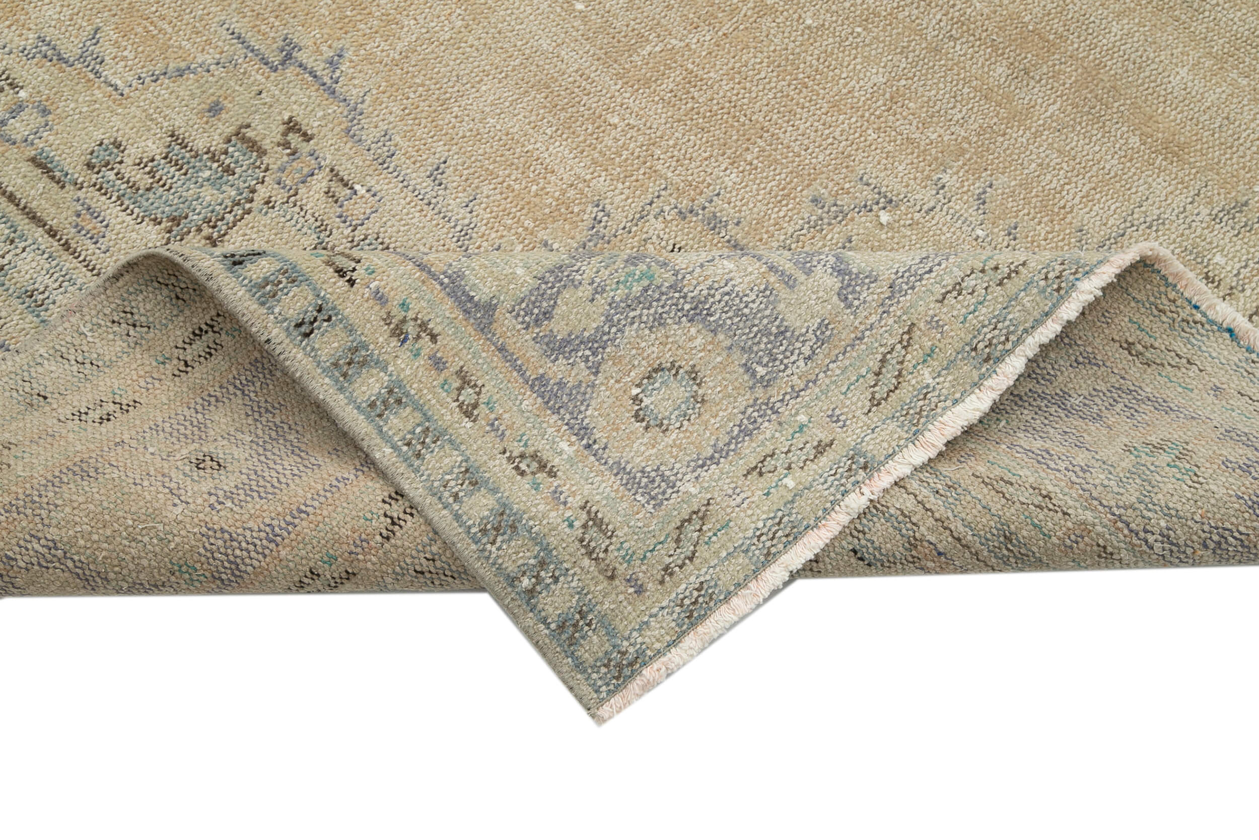 Handmade Vintage Area Rug – Overdyed Wool Rug | Cotton Wool Carpet 6'11''x10'4''