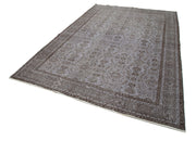Handmade Area Rug - Overdyed Grey Vintage Wool Cotton Carpet 6'10''x10'4''