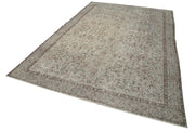 Vintage Cotton Wool Rug - Handmade Area Rug | Overdyed Grey Turkish Wool Carpet 6'11''x10'4''
