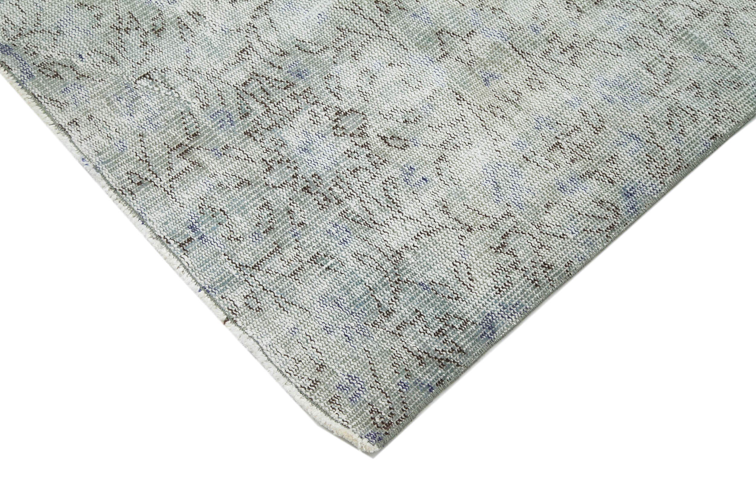 Handmade Vintage Area Rug – Overdyed Wool Rug | Turkish Hand Knotted Grey Vintage