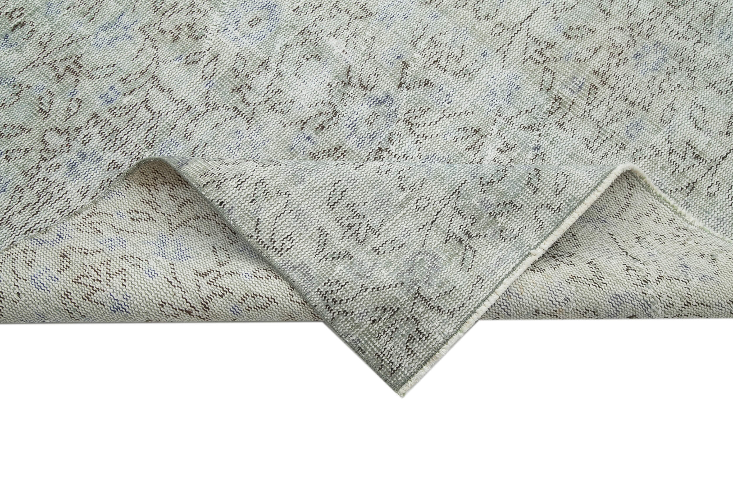 Handmade Vintage Area Rug – Overdyed Wool Rug | Turkish Hand Knotted Grey Vintage