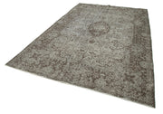 Handmade Vintage Area Rug – Overdyed Grey 6x10 Cotton Wool Blend Carpet
