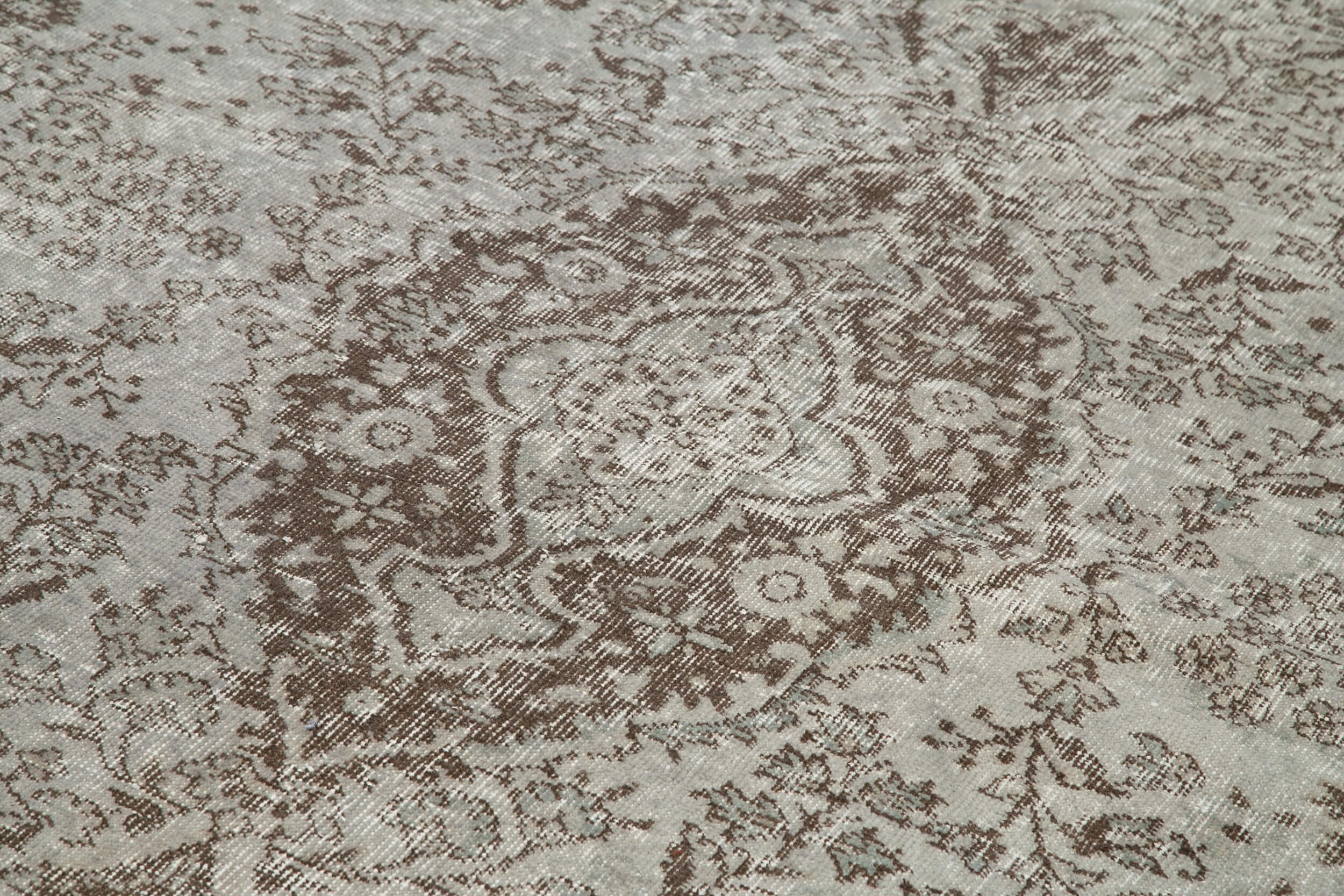 Handmade Vintage Area Rug – Overdyed Grey 6x10 Cotton Wool Blend Carpet