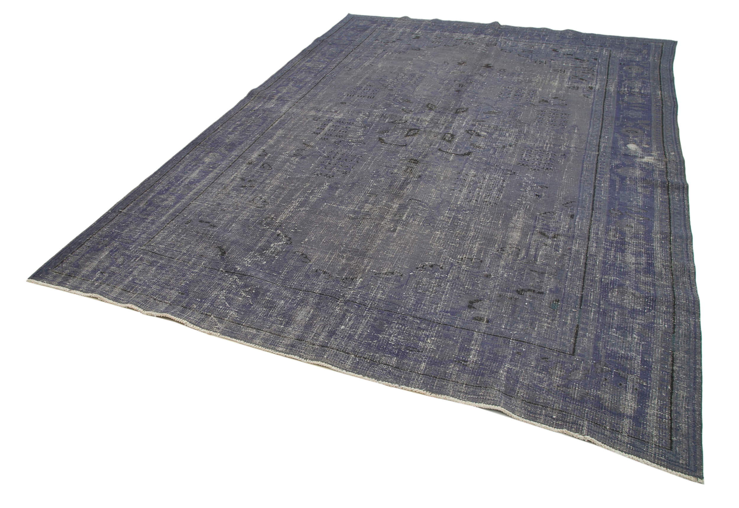 Handmade Vintage Area Rug - Overdyed Wool Rug | Turkish Cotton Wool Carpet 7'6''x10'9''