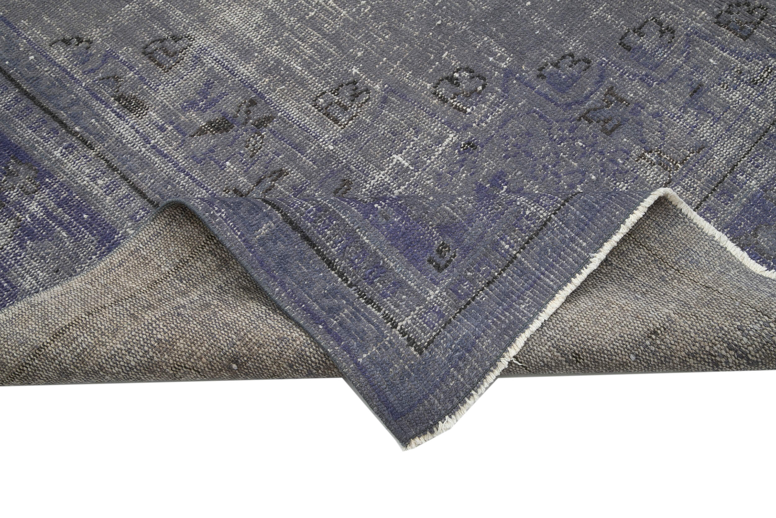 Handmade Vintage Area Rug - Overdyed Wool Rug | Turkish Cotton Wool Carpet 7'6''x10'9''