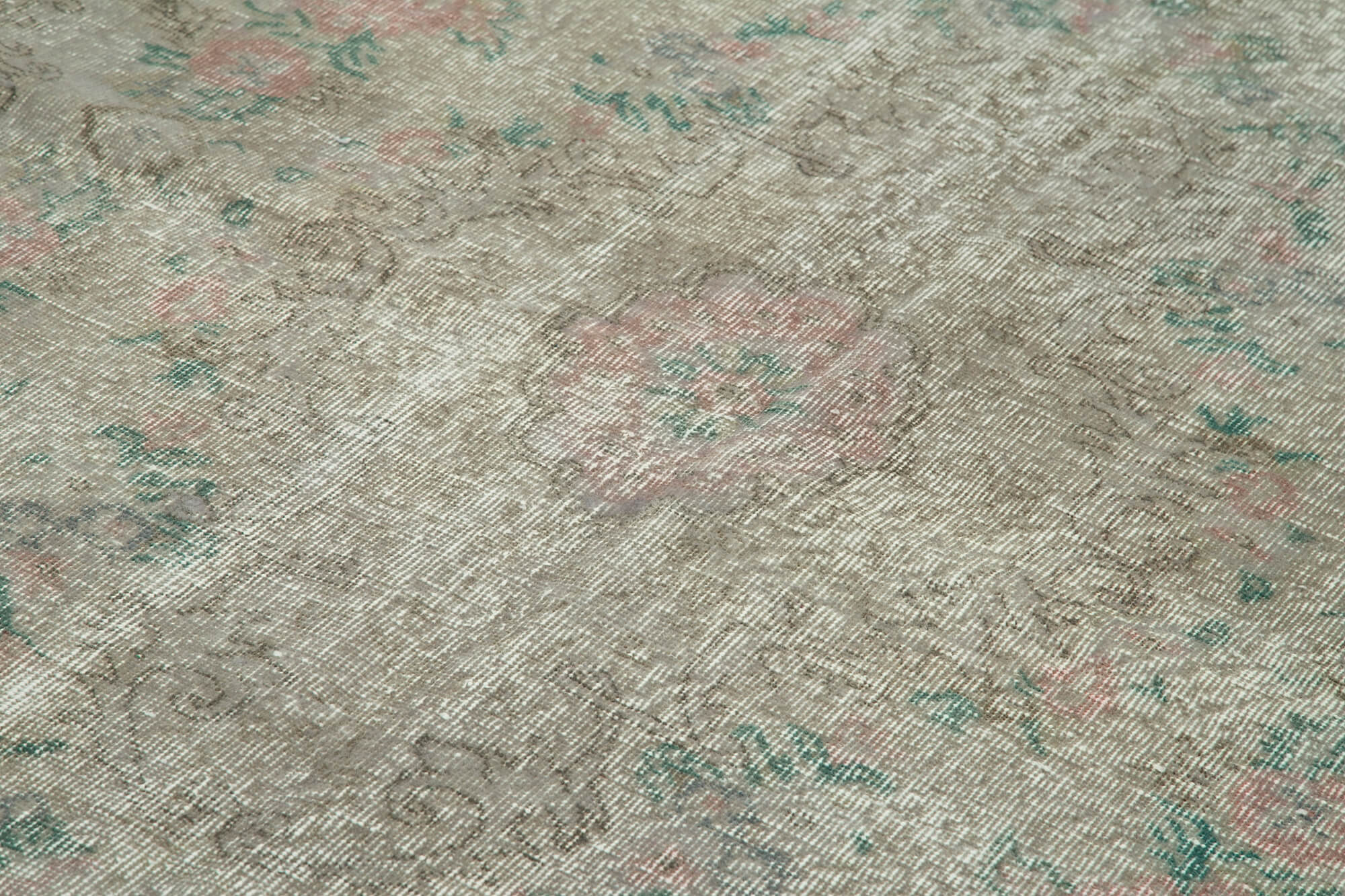 Handmade Area Rug – Overdyed Grey Vintage Wool & Cotton Carpet 5'0" x 8'5"
