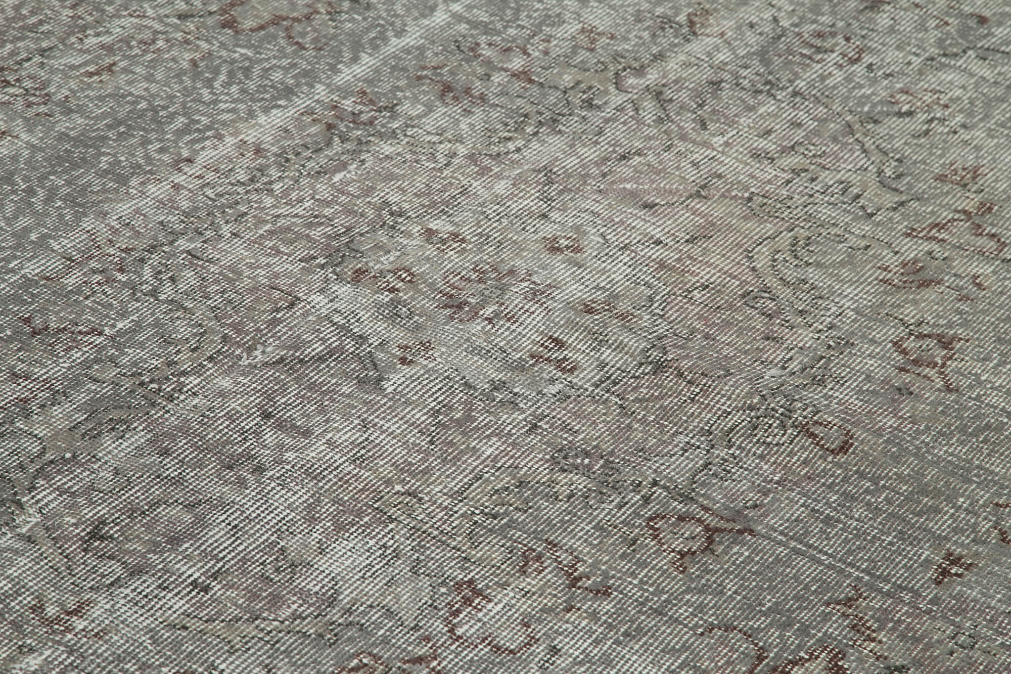 Handmade Vintage Area Rug - Overdyed Wool Rug 5x9 | Grey Cotton Wool Carpet