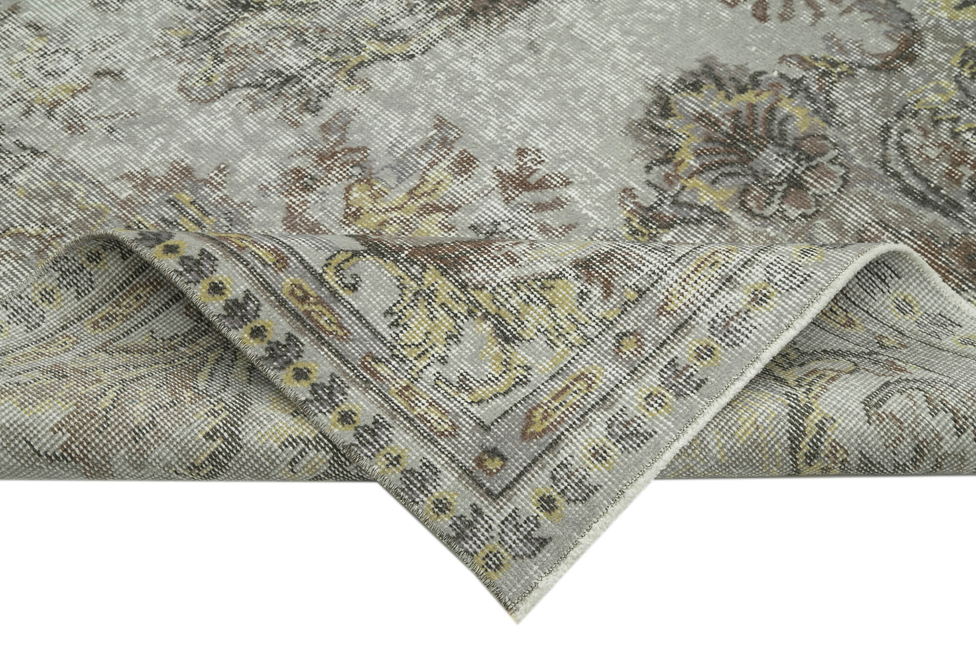 Vintage Handmade Area Rug – Overdyed Blue Turkish Carpet 5'7'' x 8'8'' Rustic Style
