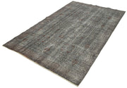 Handmade Vintage Area Rug - Overdyed Wool Rug 4'10''x8'4'' | Turkish Hand Knotted Carpet
