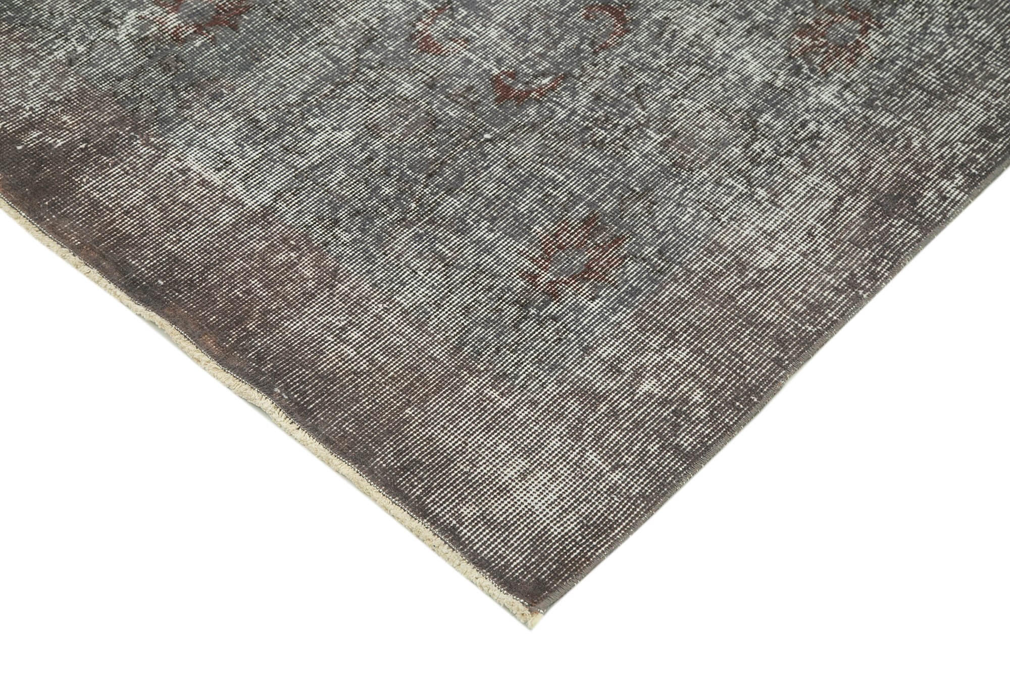 Handmade Vintage Area Rug - Overdyed Wool Rug 4'10''x8'4'' | Turkish Hand Knotted Carpet