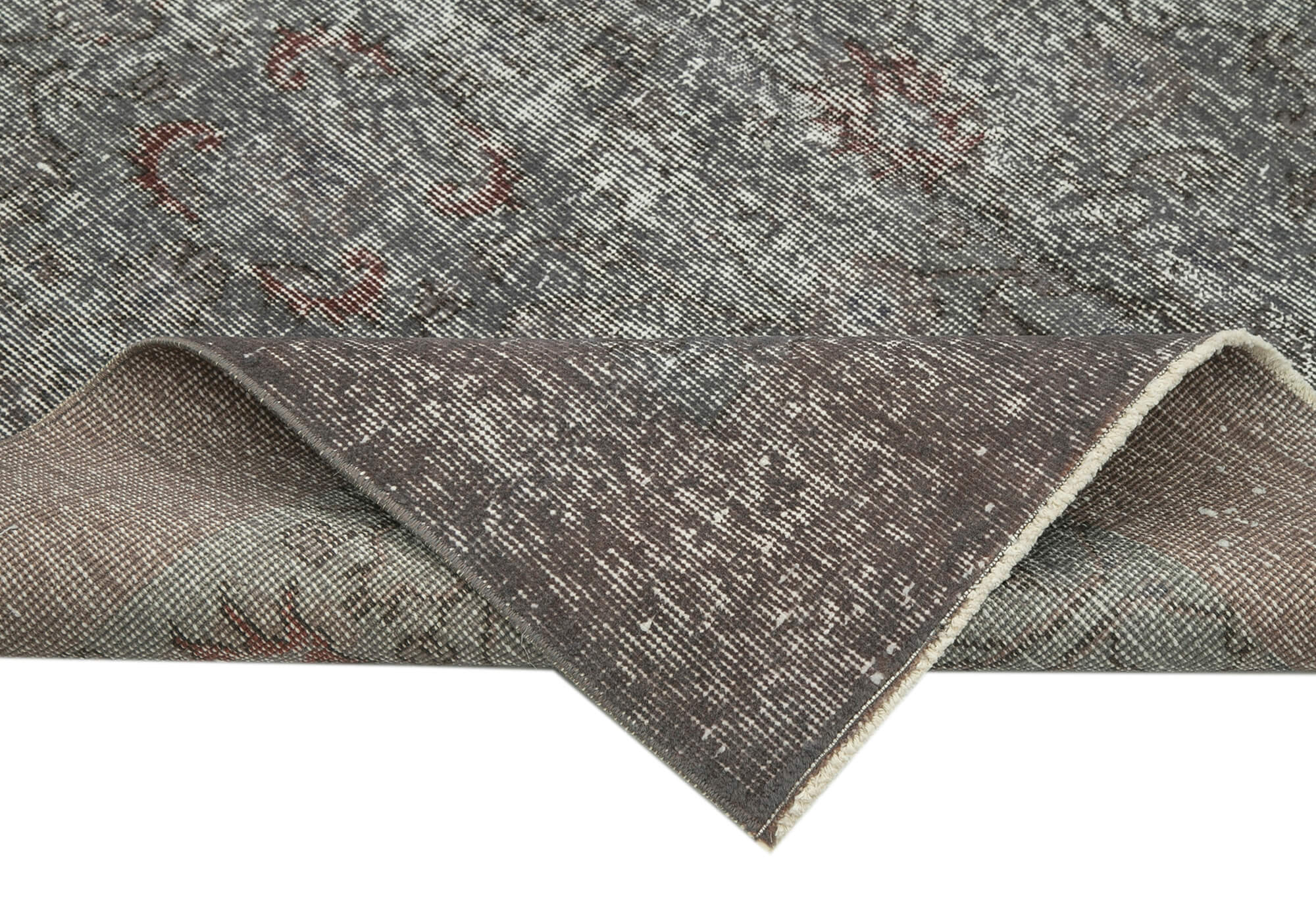 Handmade Vintage Area Rug - Overdyed Wool Rug 4'10''x8'4'' | Turkish Hand Knotted Carpet