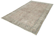 Handmade Wool Area Rug - Overdyed Grey Carpet | Vintage Cotton Rug 5'3" x 9'4"